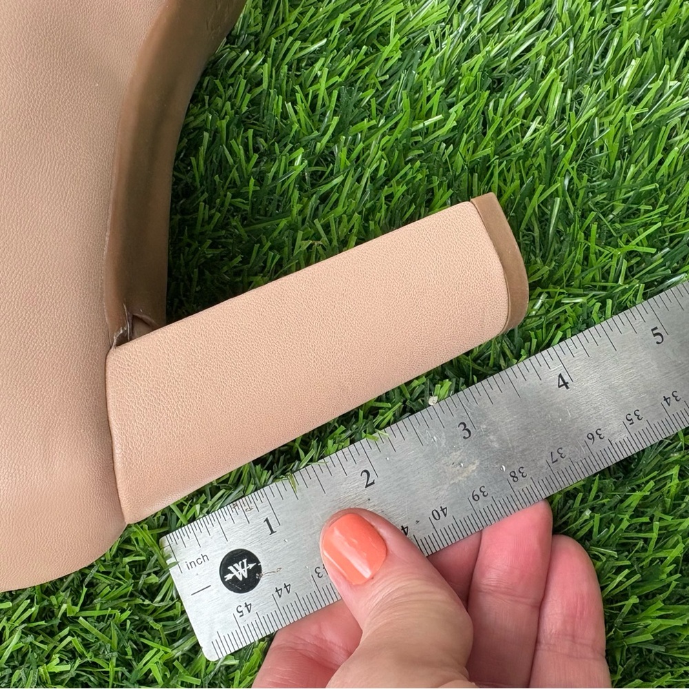 NATURALIZER BLOCK 4" HEEL PLATFORM 7.5 TAN TAUPE CREAM ROUND TOE 1/2" PLATFORM - Picture 11 of 12